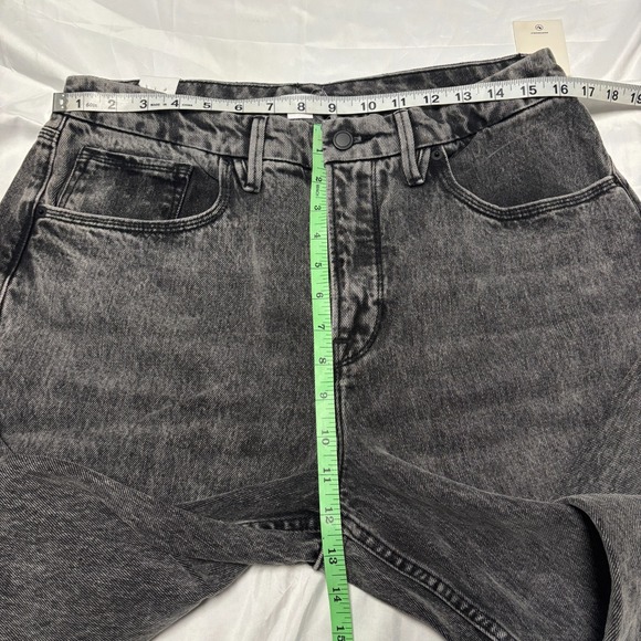 Good American Womens 12/31 Jeans 90's Black‎ Light Wash High-Rise Straight Leg - Picture 6 of 7